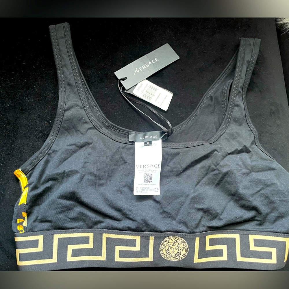 Versace Greco Border Scoop Bralette - NEW never been worn